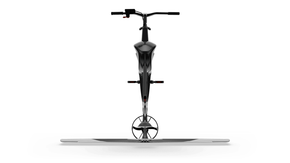 clearcut 3d render front view of a black Hydrofoiler SL3 Pro water-bike on a transparent background